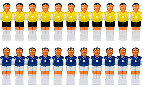 GAMES PLANET 22x Tischfußball Figuren für 5/8 Zoll BZW. 15,9 mm Stangen, für VOLLSTANGEN + HOHLSTANGEN, inkl. Schrauben- und Mutternsatz, Tischkicker Kicker