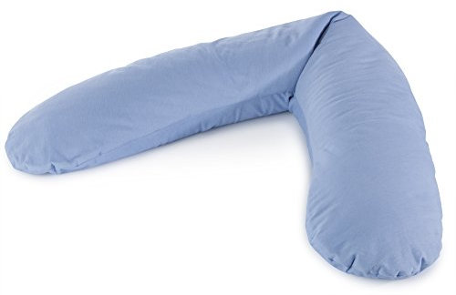 Theraline Ersatzbezug für Das Original Schwangerschaftskissen & Stillkissen, Stillkissen Bezug 190 cm, aus 100% Baumwolle, Farbe: Chambray