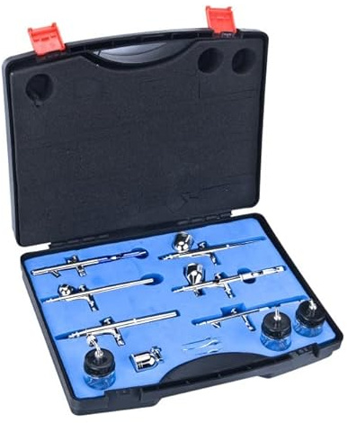 Airbrush pistoler set med 6 pistoler 0,2 mm – 0,5 mm AP2