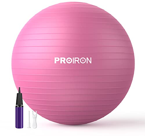 PROIRON Extra Thick Exercise Ball 55cm 65cm 75cm, Anti-Burst Gym Ball, Swiss Ball with Pump for Yoga, Pilates, Fitness