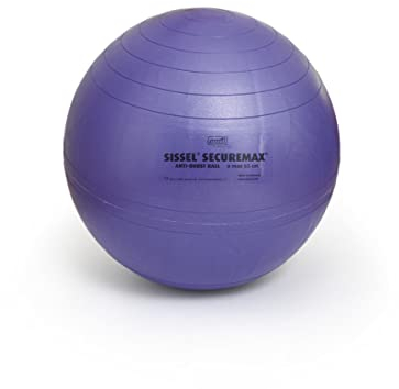 SISSEL® SECUREMAX® Gymnastikball blau-lila | Maße 65 cm | Belastung bis 500 kg | 100% PVC & recyclebar | Für Fitness & Therapie | SECUREMAX-Sicherheitssystem | Inkl. Übungsposter & Stöpselheber