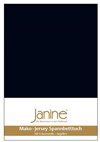 Janine Spannbetttuch 5007 Mako Jersey 140/200 bis 160/200 cm schwarz Fb. 98