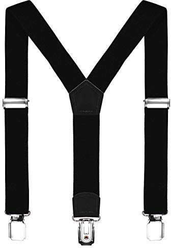 DonDon Bretelles pour enfant garçon noir 2 cm fin longueur réglable pour une hauteur de 80 cm jusqu´à 110 cm, de 1 à 5 ans