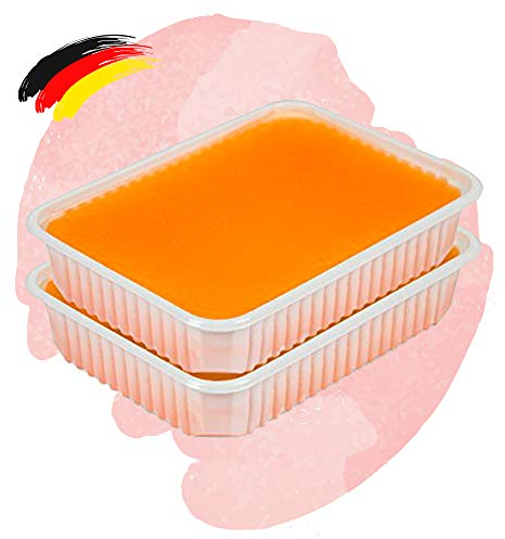ND24 NailDesign® Paraffinwachs Set Orange 2x400g – Hochwertiges Wachs zur Anwendung im Paraffinbad für Hände und Füße – ideal zur Pflege trockener Haut – veganes Paraffin-Wachs für Wachsbäder