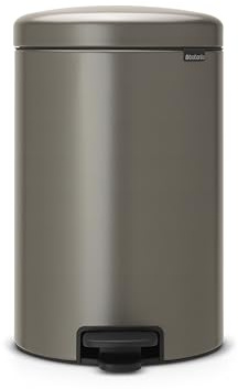 Brabantia NewIcon Treteimer sanft schließend, Kunststoff-Inneneimer, Platinum, 20 Liter
