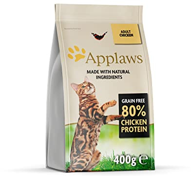 Applaws getreidefreies Katzentrockenfutter mit Huhn für ausgewachsene und reife Katzen, natürlich und vollständig (1x 400g Packung)