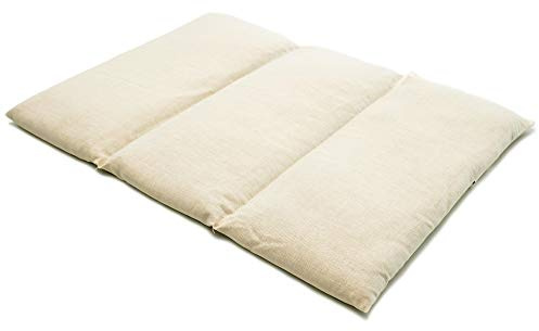Coussin aux graines de colza - Taille 40x30-3 compartiments - nature- Coton Bio - Coussin thermique - Coussin aux graines - Compresse froide -
