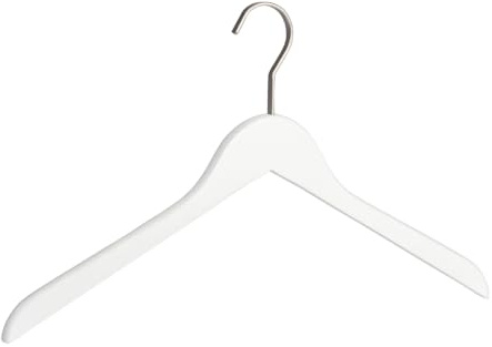 WENKO Kleiderbügel Paris, Garderobenbügel in schlanker Form mit breitem, drehbaren Haken und rutschhemmender mattierter Beschichtung, ideal für die Garderobe, 44 x 25 cm x 1,2 cm, Weiß