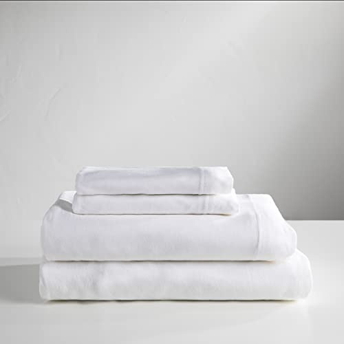 Baltic Linen: Jersey Cotton Sheet Set, 100% Cotton, 140 GSM, No Piling, Breathable, Cozy Comfort (Queen, White)