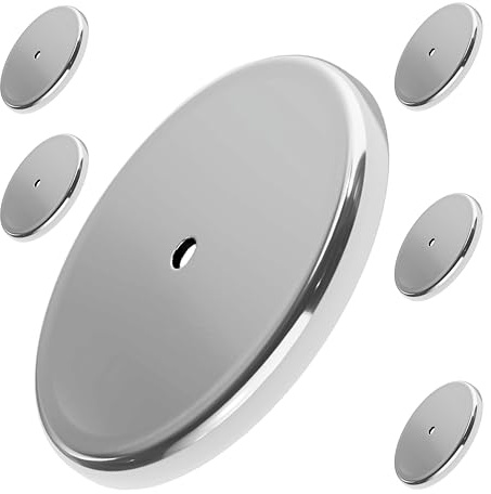 Master Magnetics Ceramic Round Base Magnet Pack - Heavy-Duty Strong Magnets - 35 lb Pull Each - for Indoor and Outdoor Use - Chrome-Plated - 2.04 Diameter - 0.197 Hole - 0.302 Thick - 6-Pack