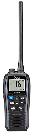 Icom M25 vattentät handhållen VHF marinradio – metallgrå