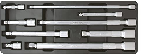 KS Tools 918.0009 1/4+3/8+1/2 CHROMEplus Kipp-Verlängerungs-Satz, 9-tlg.