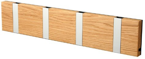 LoCa Garderobe Knax 4 Eiche geölt (Haken klappbar Alu) Garderoben-Leiste Kleiderhaken Flur modern Garderobenpaneel