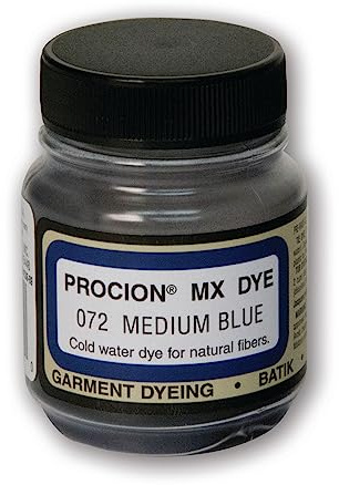 Jacquard Procion MX Tie Dye Powder | Cold Water Fiber Reactive Dye for Fabric and Clothing | Permanent and Washfast | Made in USA | Medium Blue | 2/3 Ounce Jar