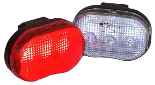 Sport Direct™ Mega Bright 6 x Superbright LED's Light Set Front/Rear Free Batteries. Visibility 600m+ IPX4 Waterproof *SEE 360 VIDEO*