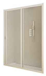 Forte Nischentür Schiebesystem Maestro Acryl-Glas geperlt Kunststoff Weiß 120x190 cm