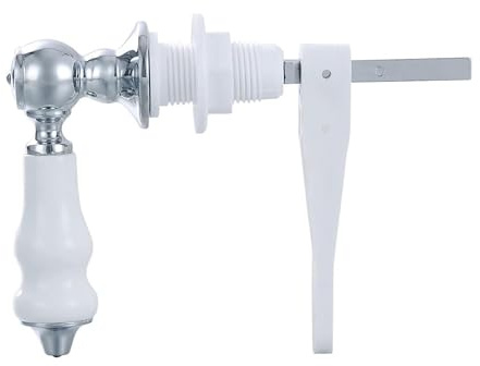 Replacement Traditional Real Ceramic Toilet Cistern Lever Flush Handle With a Chrome Finish