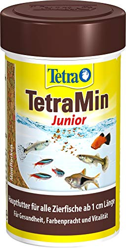 TetraMin Junior - Fischfutter in Form von kleinen Flocken für heranwachsende Jungfische ab 1cm Länge, spezielles Wachstumsfutter, 100 ml Dose