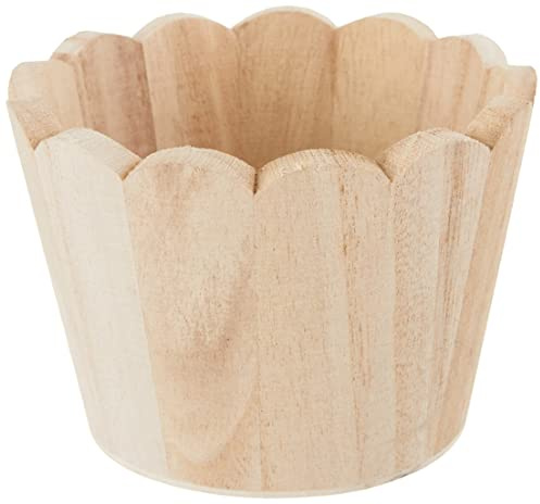Artemio VIVA05 Vasetto, Legno, Beige, 11 x 5 x 11 cm