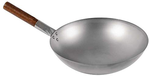 London Wok CT246 con fondo rotondo, 19,5 cm x 38 cm