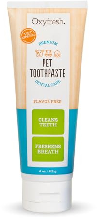 Oxyfresh Professional Cat & Dog Toothpaste, Teeth Cleaning Gel for Plaque, Tartar & Bad Breath, Vet-Approved Pet Dental Care, 4 oz