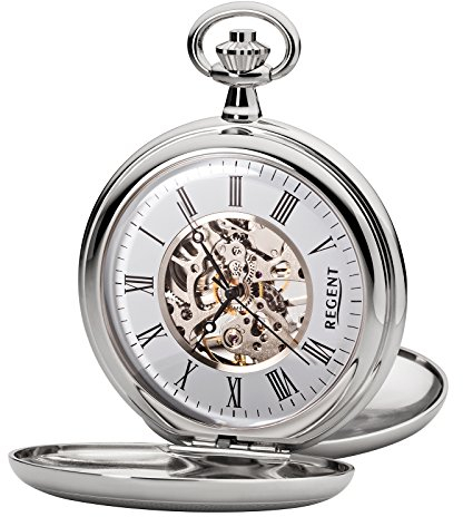 Regent - Taschenuhr - Mechanisch - Silber - Skelett - P93