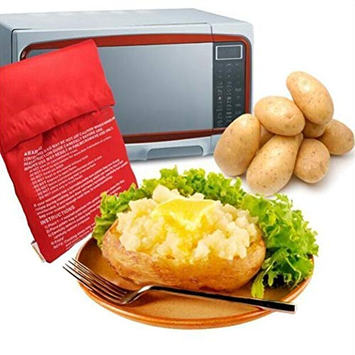 Multifunction Microwave Bag Microwave Oven Cooking Potato Sweet Potato Corn Tortillas maiskool Pressing Baking Tool, Cooker Potato 8 Minutes Fast Reusable Washable (Pack of 2)