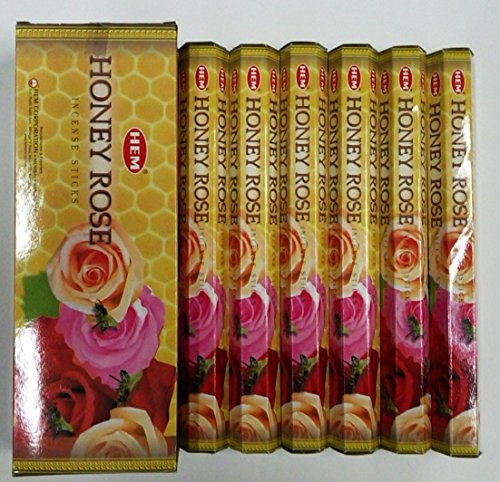 Ny: Hem honungsros hexa rökelsepinne, 6-pack x 20 pinnar = 120 pinnar
