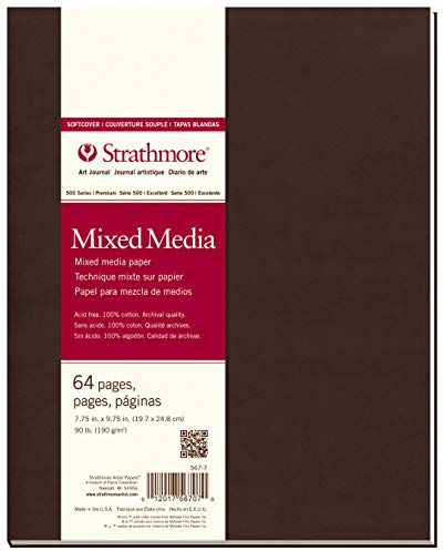 Strathmore 567-7-1 Softcover Mixed Media Art Journal, 19,7 x 24,8 cm, Weiß, 64 Seiten