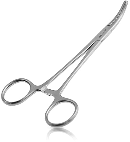 May Pince de Précision Coudée 16cm avec Verrouillage, Acier Inoxydable, Outil de Serrage pour Hobby, Bricolage, Modélisme & Pêche (Dégorgeoir)