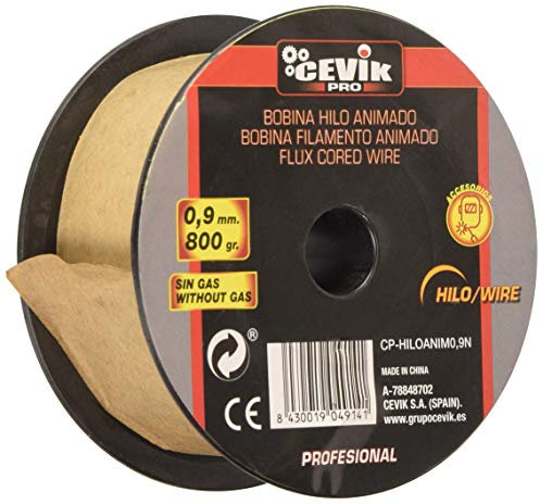 CEVIK PRO - Hilo Soldadura sin Gas MIG 0,9 mm - Bobina 0,8 kg - Hilo Animado Autoprotegido - Uso Móvil y Exteriores - Núcleo Fundente E71T-GS