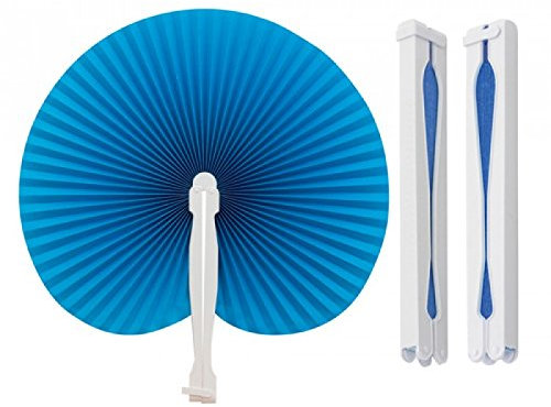 30pz Ventagli Vari Colori Plastica Carta Segnaposto Chiesa Bomboniere (BLUETTE)