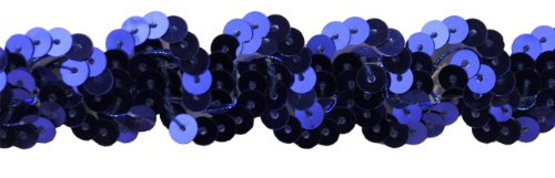 Belagio Enterprises 1-Inch Polyester Non Stretch Sequin Trim (10 Yard Roll) | BQ-301-04 Navy