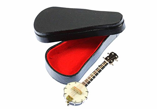 Miniblings Banjo brosch banjobrosch pin märke trä med låda – handgjorda modesmycken I knappstift, 80mm, Trä, utan sten