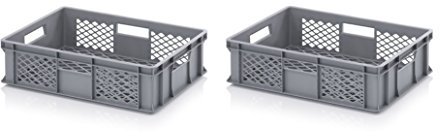 2x Bäckerkiste Cateringbox 60 x 40 x 15 durchbrochen inkl. gratis Zollstock 2er Set