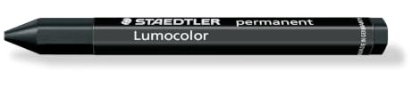 STAEDTLER Lumocolor 236 Omnigraph kritpennor – svart, 12-pack | Vattenfast universalkrita, 12 mm – täckande markeringar på trä, metall, glas & sten – Art.-Nr. 236-9