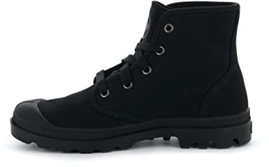 Palladium Women's Pampa Hi Canvas Combat Ankle Boots, Black/Black, 8.5