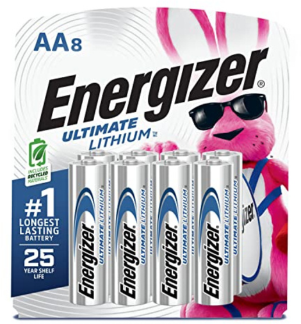 Energizer Ultimate Lithium AA Batteries (8 Pack), 1.5V Lithium Double A Batteries