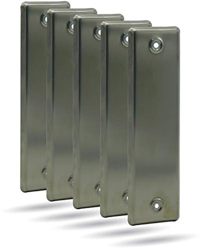 markiso® Rolladengurt Abdeckung geschlossen, Rollladenblenden in Edelstahl, Gurtabdeckung 185mm, Gurtwicklerblende ohne Gurtauslass | 5 Stück