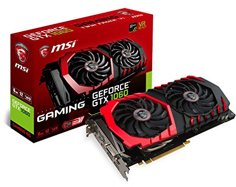 MSI GeForce GTX 1060 Gaming 6GB Nvidia GDDR5 1x HDMI, 3x DP, 1x DL-DVI-D, 2 Slot Afterburner OC, VR Ready, 4K-optimiert, Grafikkarte