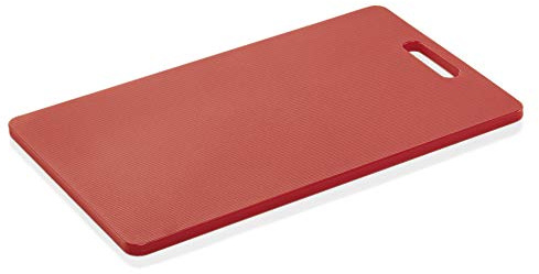 WAS Germany HACCP skärbräda – röd köksbräda med fingerhål för att skära rått kött med måtten 40 x 25 x 1,2 cm – 1833 401