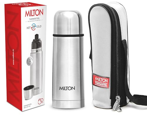 Milton Small Vacuum Flask for Hot Drink 350 ml (12 oz), Stainless Steel Double Walled Insulated Water Bottle for 24 Hour Hot and Cold Drinks, Leak Proof, BPA Free, Food Grade, Thermosteel Flip Lid