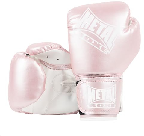 METAL BOXE - Guanti da boxe per principianti, 06 oz, rosa