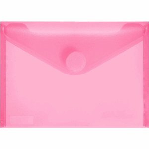 FolderSys 10 x Dokumentenmappe A6 quer PP Klettverschluss rot transparent