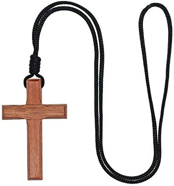Intercession Wood Cross Crucifix on Cord (2.75 Inches)