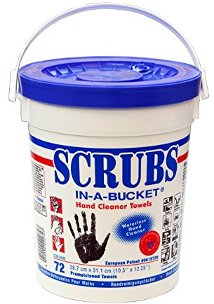 Seau de 72 lingettes nettoyantes mains SCRUBS