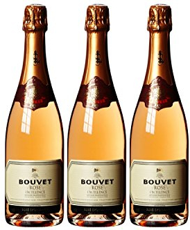Bouvet Excellence Rosé Crémant de Loire Brut - Klassische Flaschengärung – Cabernet Franc – Cremant Rosé Ideal als Geschenk - 3 x 0.75 L