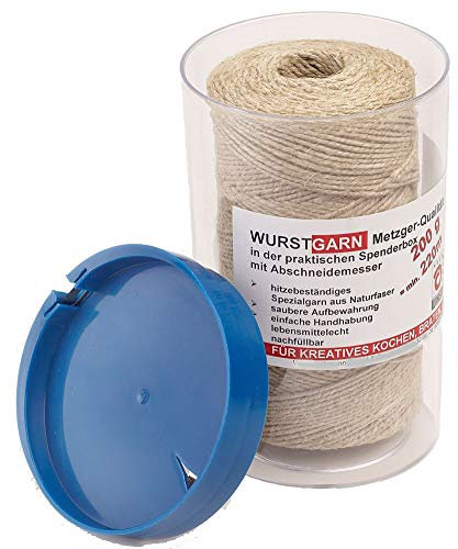 Sausage String / Kitchen Yarn, 200 g, 220 m, Red/White in Dispenser Box with Cutter natural