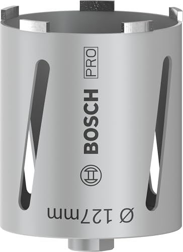 Bosch 1x PRO Multi Material Dry Diamond Core Cutters for G 1/2-Inch and Diamond Drills (for Lime and sand bricks, Brick, Ø 127 mm, Professional Accessory Diamond Drill)