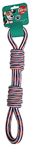 Aimé | Jouet pour Chien | Jeu pour Chien Corde à Noeud | Double Noeud 35 cm | Facile à Ranger et à Transporter | Pour Chiens de Tout âge et Toute Taille | Pour des moments de Jeux et de Partage